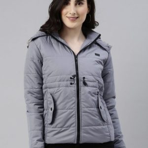 Women Solid Hooded Lightweight Quilted Jacket