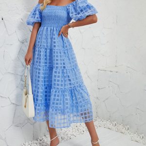 “Polka Dot Charm A‑Line Midi Dress”