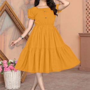 Structured Puff Sleeve Fit & Flare Midi Dress