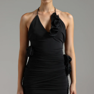 Vilina Halter V-neck Flowers Mini Dress