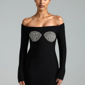 Maba Glitter Bandage Mini Dress