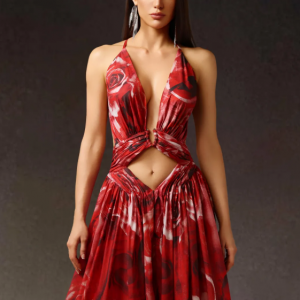 Yoland Printed Embellished Maxi Dress