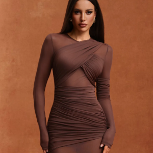 Locia Puff Off Shoulder Diamante Mini Dress – Orange