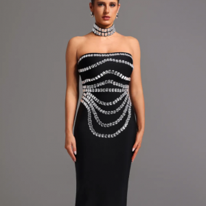 Wanda Sleeveless Diamond Bandage Maxi Dress